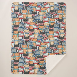 Katzen im Winter-Skarven & Hats-Muster Sherpadecke