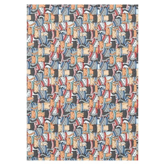 Katzen im Winter-Skarven & Hats-Muster Tischdecke (Vorderseite)