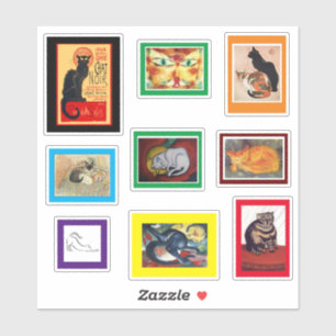 Katzen in berühmter Kunst Aufkleber