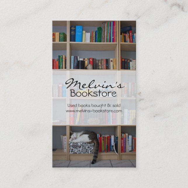 Katzen in Büchern der Bibliothek Visitenkarte (Vorderseite)