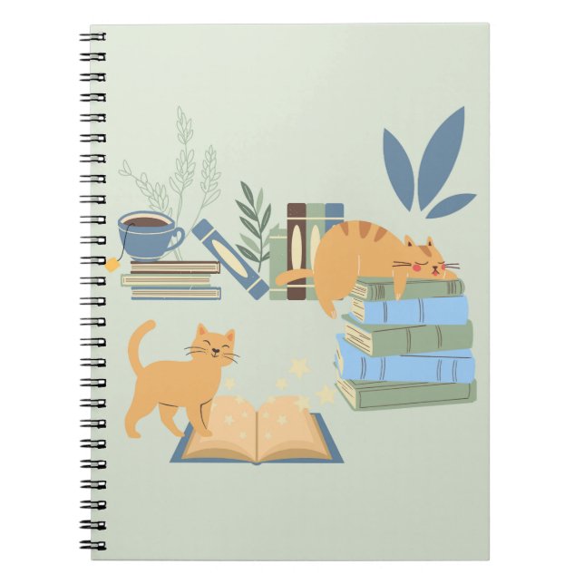 Katzen in Büchern Notizblock (Vorderseite)