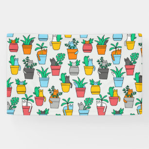 Katzen in den Blumentöpfen Banner