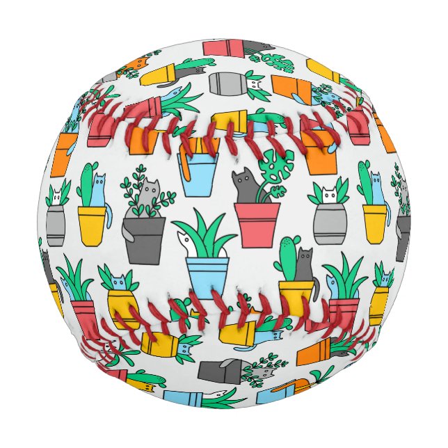 Katzen in den Blumentöpfen Baseball (Vorderseite)