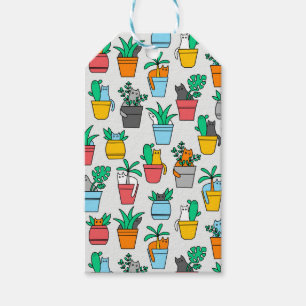 Katzen in den Blumentöpfen Geschenkanhänger