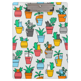 Katzen in den Blumentöpfen Klemmbrett