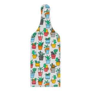 Katzen in den Blumentöpfen Schneidebrett