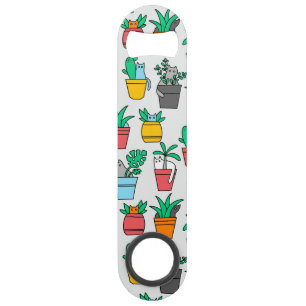 Katzen in den Blumentöpfen Speed Flaschenöffner