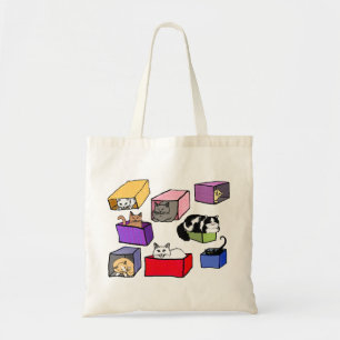 Katzen in der bunten Kasten-Tasche Tragetasche