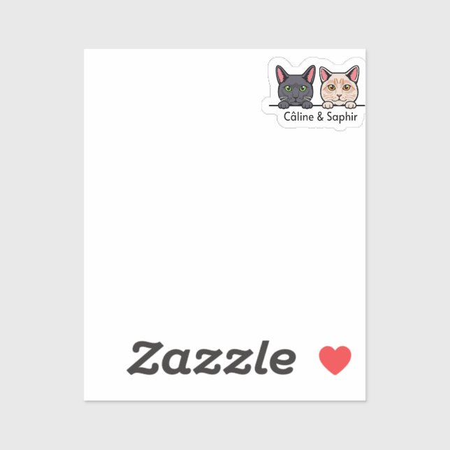 Katzen in der Familie Aufkleber (Blatt)