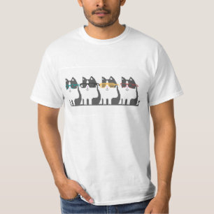 Katzen in der Glas-Reihen-Pixel-Kunst T-Shirt