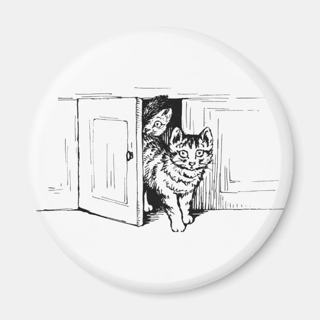 Katzen in der Kabinettskunst Magnet (Vorne)
