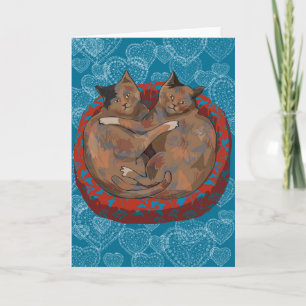 Katzen in der Liebe: Henry u. Rubin… Feiertagskarte