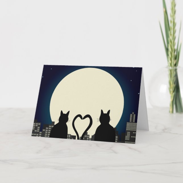 Katzen in der Liebe Karte (Vorderseite)