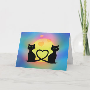 Katzen in der Liebe Karte