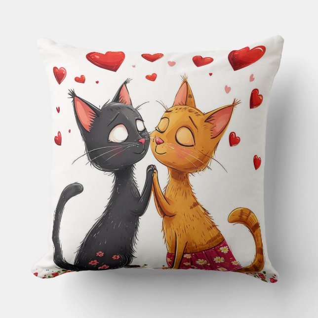Katzen in der Liebe Kissen (Vorderseite)