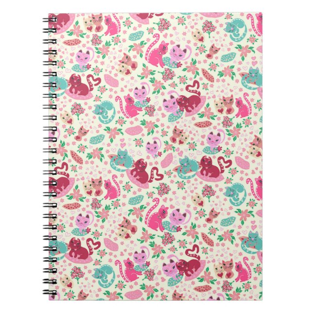 Katzen in der Liebe Niedliche Haustiere Notebook Notizblock (Vorderseite)