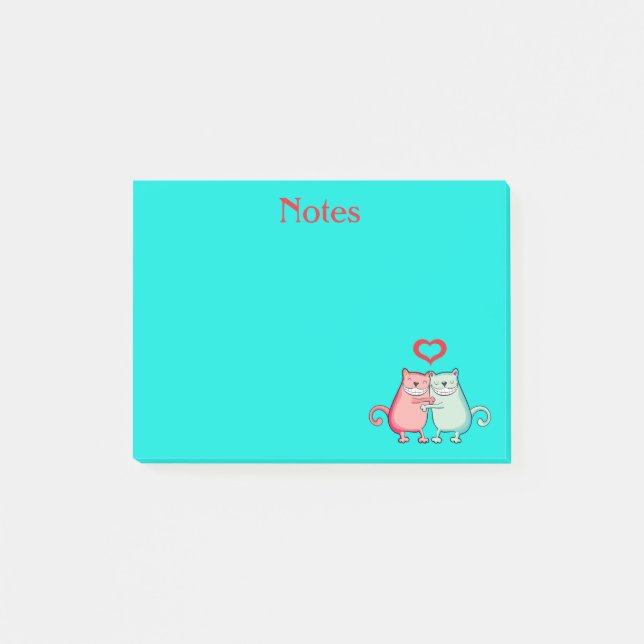 Katzen in der Liebe Post-it Klebezettel (Vorderseite)