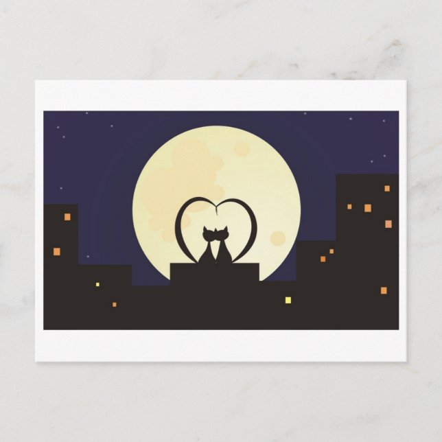 Katzen in der Liebe Postkarte (Vorderseite)