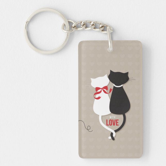 Katzen in der Liebe Schlüsselanhänger (Vorderseite)