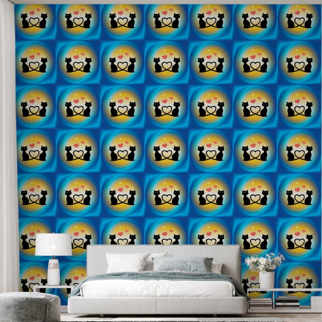 Katzen in der Liebe Tapete (Schlafzimmer)