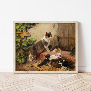 Katzen in der Milchschüssel   Julius Adam the Youn Poster