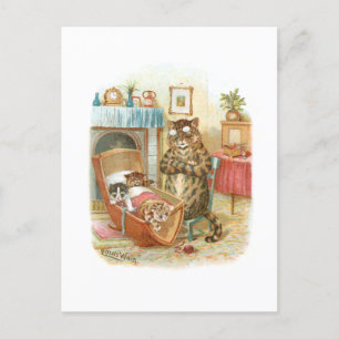 Katzen in der Wiege von Louis Wain Postkarte