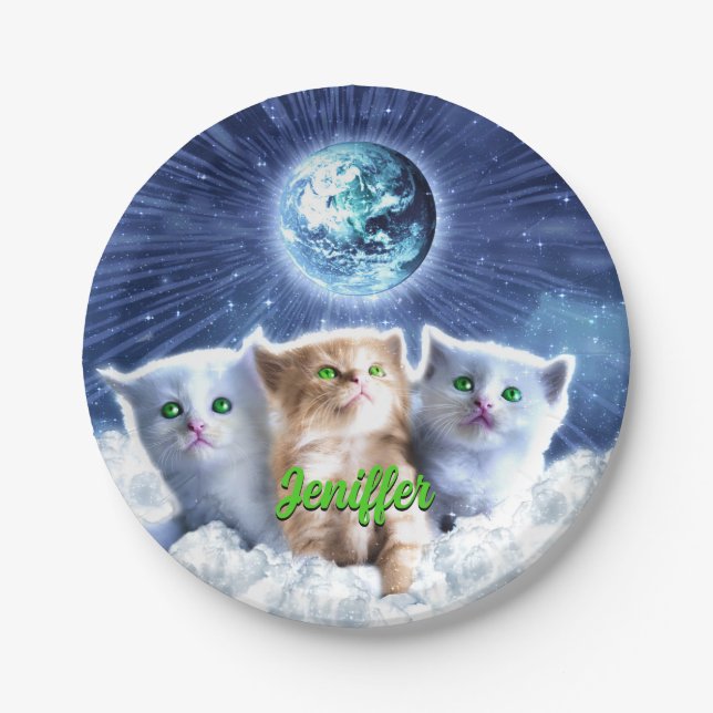 Katzen in der Wolke Pappteller (Vorderseite)