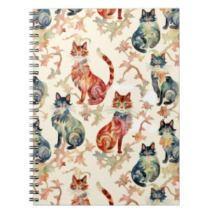 Katzen in einem chinesischen Aquarellmuster Notizblock