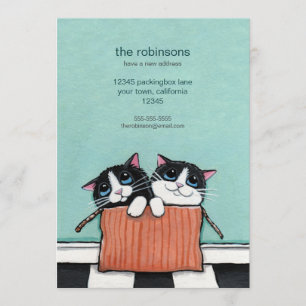 Katzen in einem Packstück Neue Zuhause - Ankündig Ankündigung