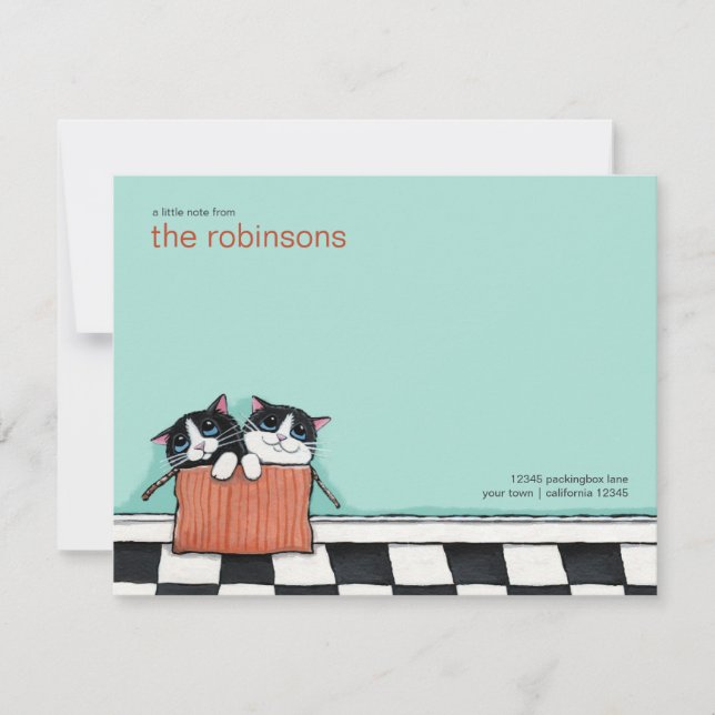 Katzen in einer Packung | Flache Mitteilungskarte (Vorderseite)