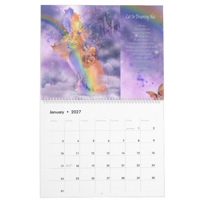 Katzen in extravagantem Hut-Kunst-Kalender 2015 Kalender (Jan 2027)
