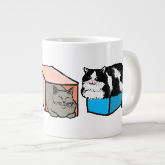 Katzen in farbigen Boxen Jumbo-Tasse