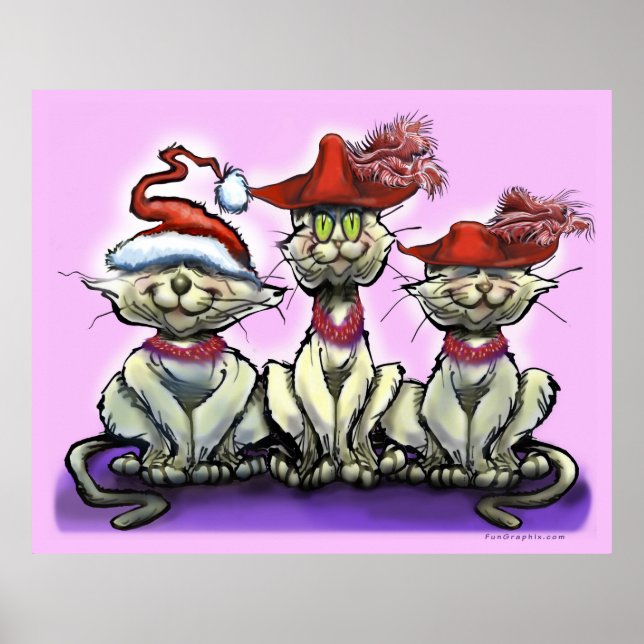 Katzen in "Funny Hats Poster" Poster (Vorne)