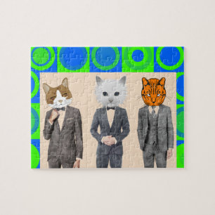 KATZEN IN GESCHÄFTLICHEN ANZÜGEN FUNNY CAT JIGSAW PUZZLE