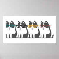 Katzen in Glassrow Pixel Art Poster