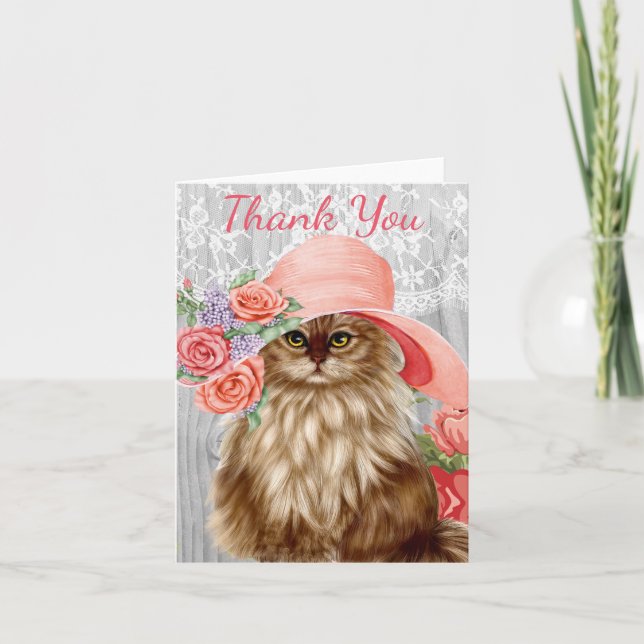 Katzen, in Hats-Notecards verkleidet Dankeskarte (Vorderseite)