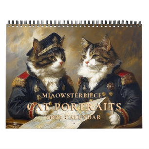 Katzen in historischen Kostümen 2026 Wandkalender