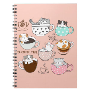 Katzen in Kaffeetassen Notizblock