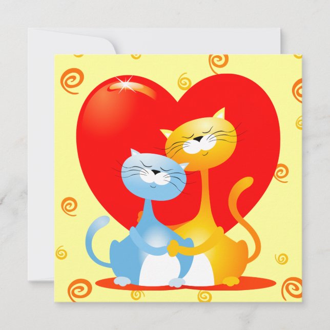 Katzen in Liebe, Einladung (Vorderseite)