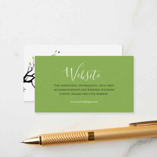 Katzen in Liebe Grüne Blätter Schwarze Vögel Websi Begleitkarte (Vorderseite/Rückseite Beispiel)