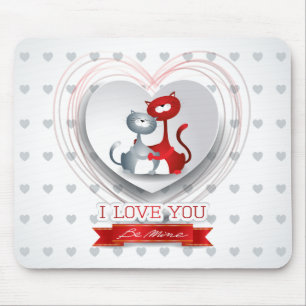Katzen in Liebe mit dem Herzen Mousepad