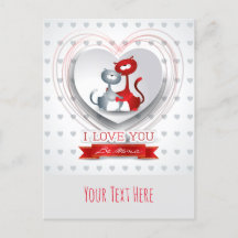 Katzen in Liebe mit dem Herzen