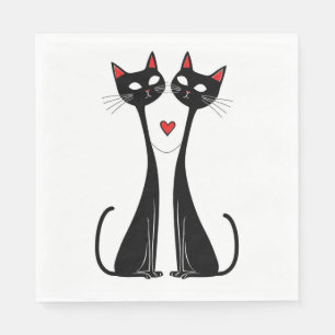 Katzen in Liebe Serviette
