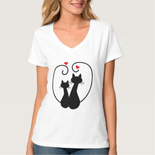 Katzen in Liebe Silhouette Frauen T - Shirt