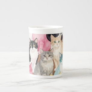Katzen in Mehrfarbig Prozellantasse