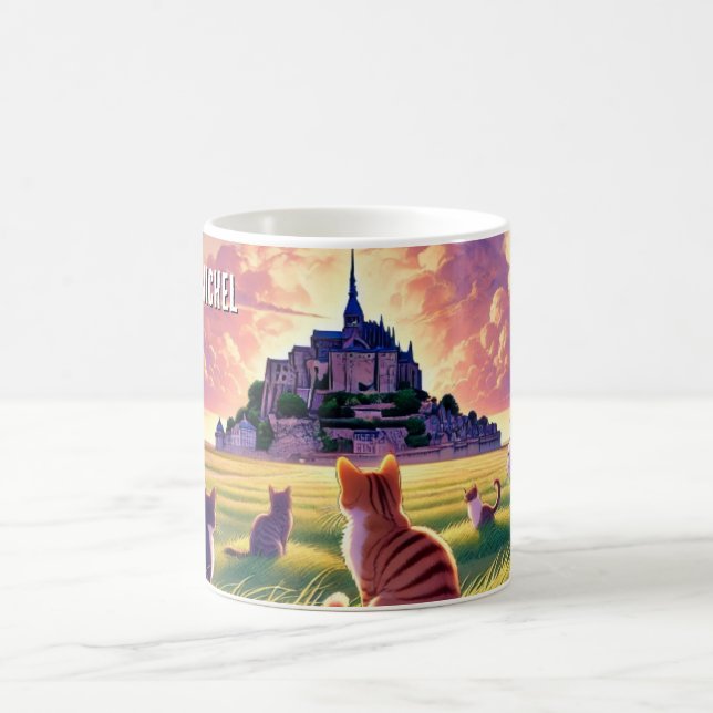 Katzen in Mont Saint-Michel Frankreich Kaffeetasse (Mittel)