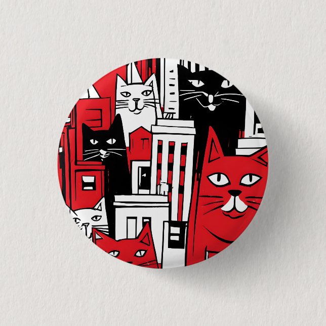 Katzen in New York Button (Vorderseite)