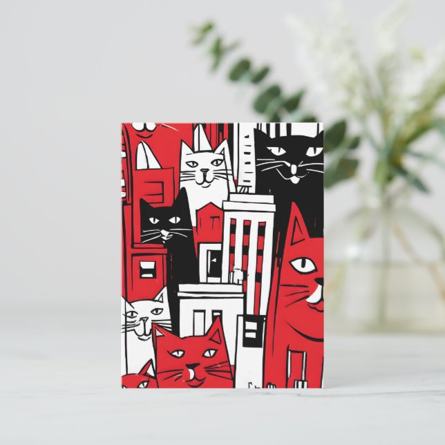 Katzen in New York Feiertagspostkarte (Stehend Vorderseite)