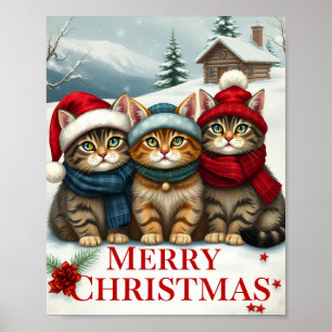 Katzen in Preppy Winter Attraktion und Hass Weihna Poster