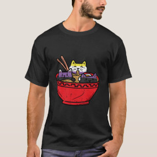 Katzen in Ramen Anime Food Lgbtq nicht binäre Flag T-Shirt